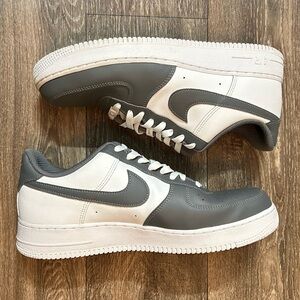 Nike Air Force 1 Low By You Custom White and Dark Grey Size 11.5